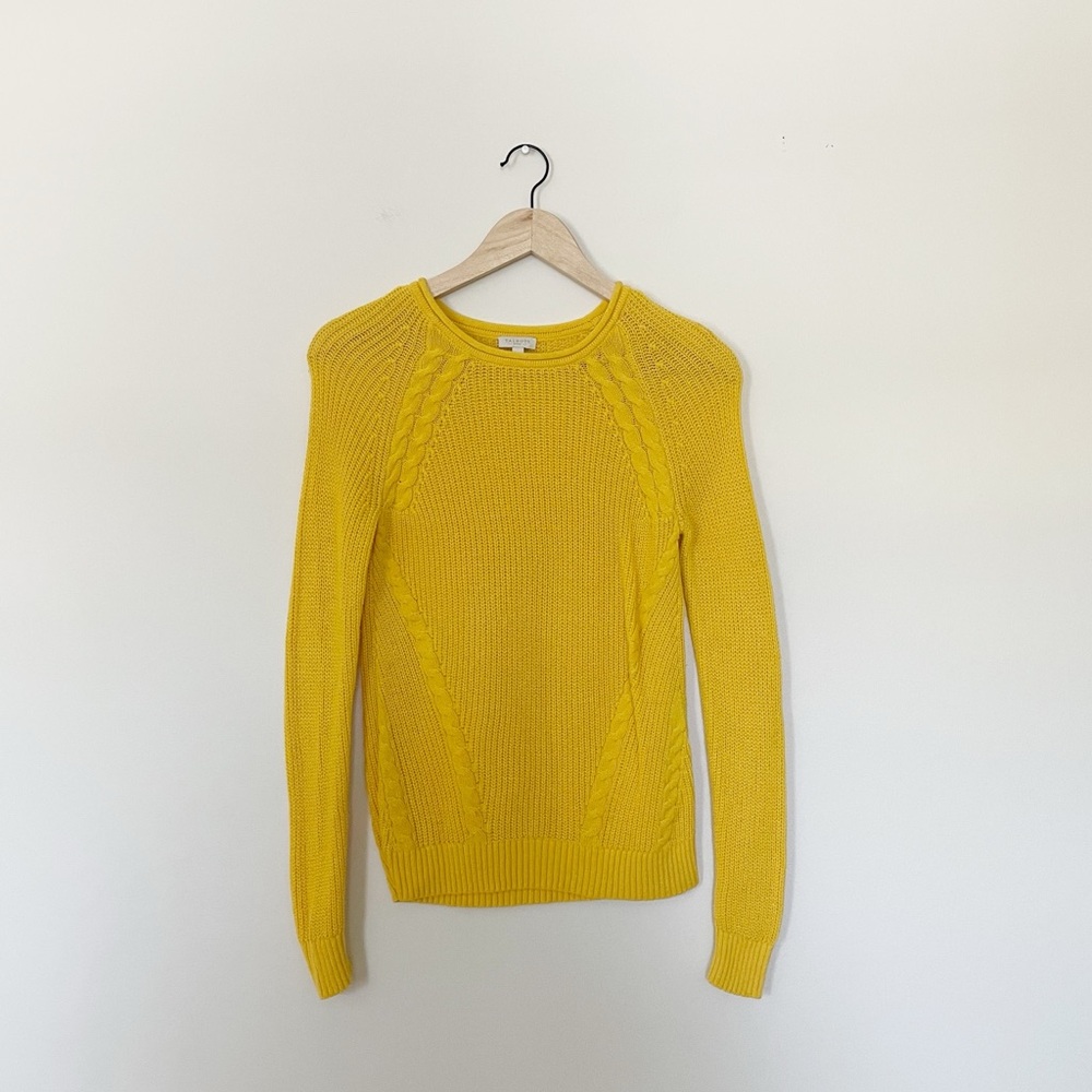 Talbots Yellow Cable Knit Sweater